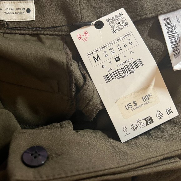 ZARA M (L) Khaki Wrap Pants ZW COLLECTION 1749/242 $69.90 - Picture 13 of 13